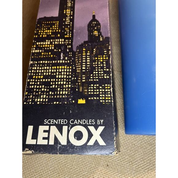 LENOX Blue Scented Candle, 10 inches Tall, Oval Pillar Shape - Picture 4 of 8